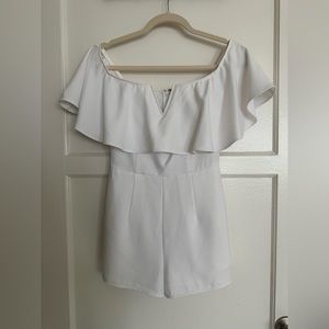 Leith | White | Off the Shoulder Romper | Size XS